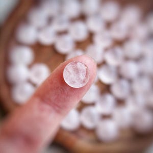 10mm Rose Quartz Cabochons · mini round natural cabochons for micro macrame and handmade jewelry making