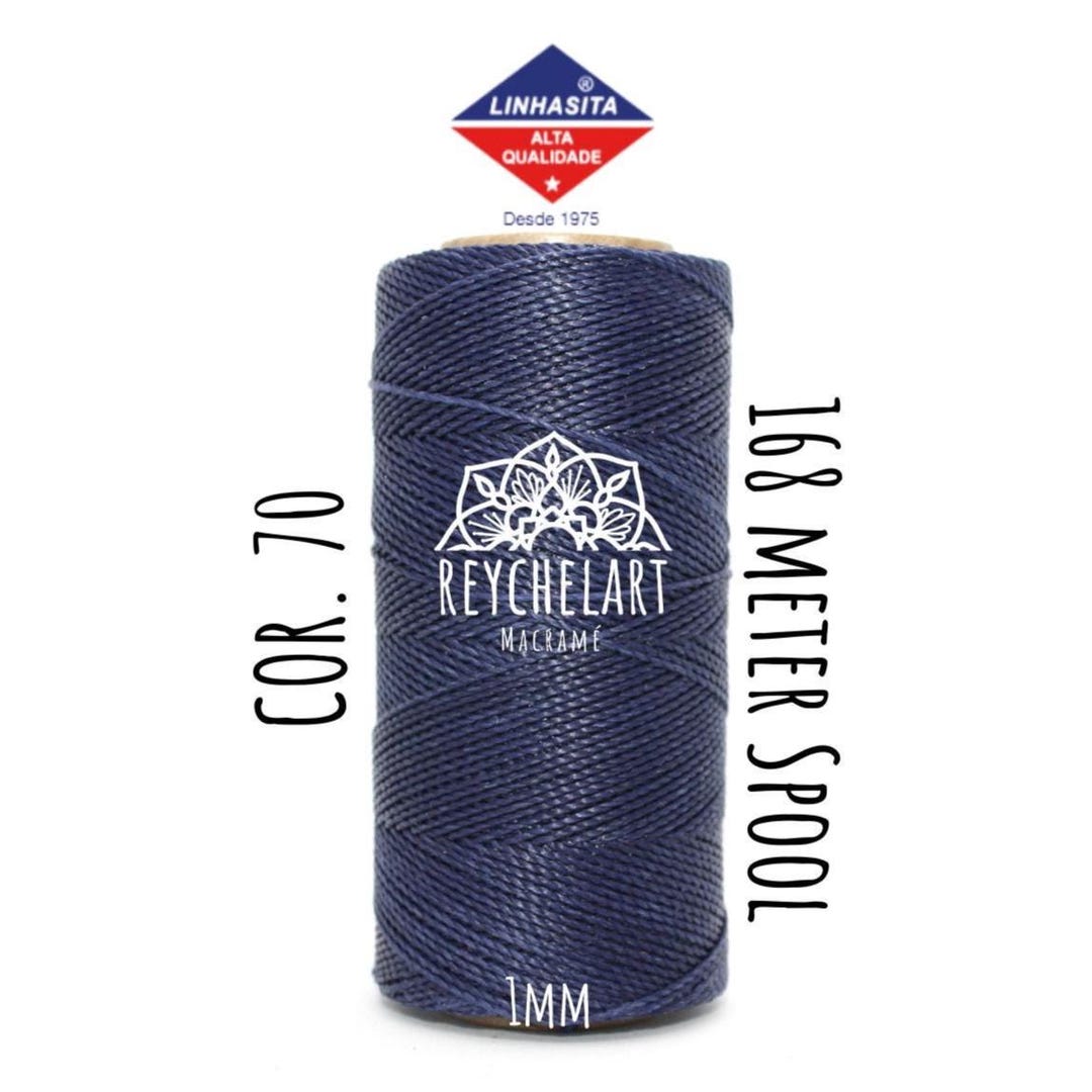 168m Linhasita Waxed Thread 1mm Dull Blue, Waxed Polyester Cord, Dark ...