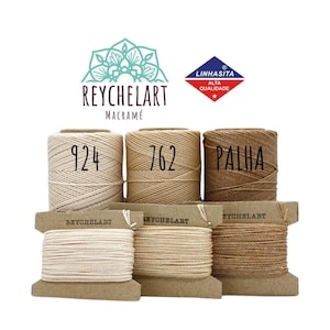 Beige Color Mix: Linhasita Waxed Thread 1mm, 3 Colors 20/10/5 meters, Boho tones, Jewelry Micro Macramé Cord, for Making Macramé Bracelets image 3