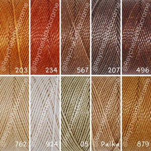 Earth Color Mix: Linhasita Waxed Thread 1mm, 10 Colors 20/10/5 meters, Boho tones, Jewelry Micro Macramé Cord, for Making Macramé Bracelets image 4