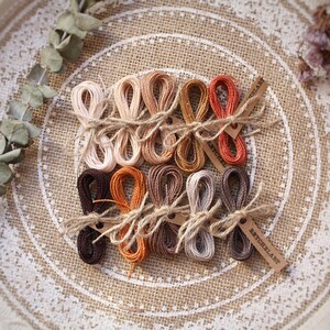 Earth Color Mix: Linhasita Waxed Thread 1mm, 10 Colors 20/10/5 meters, Boho tones, Jewelry Micro Macramé Cord, for Making Macramé Bracelets image 6