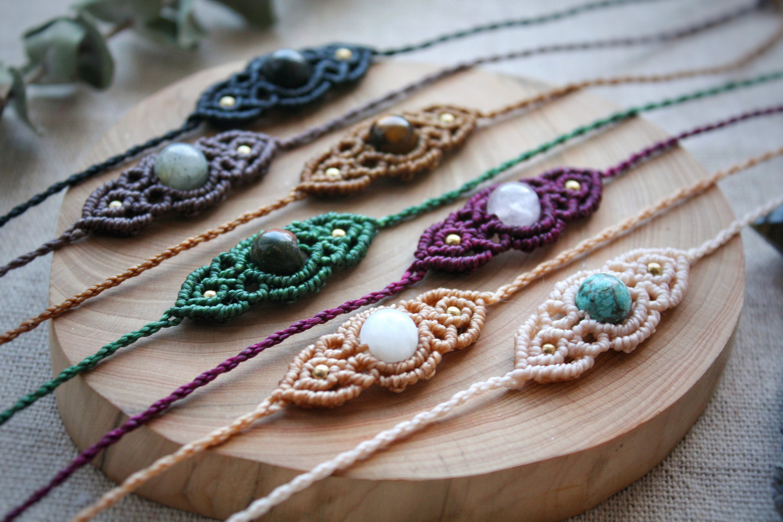 Macrame Boho Bracelet Healing Gemstone Bracelet Women Bohemian