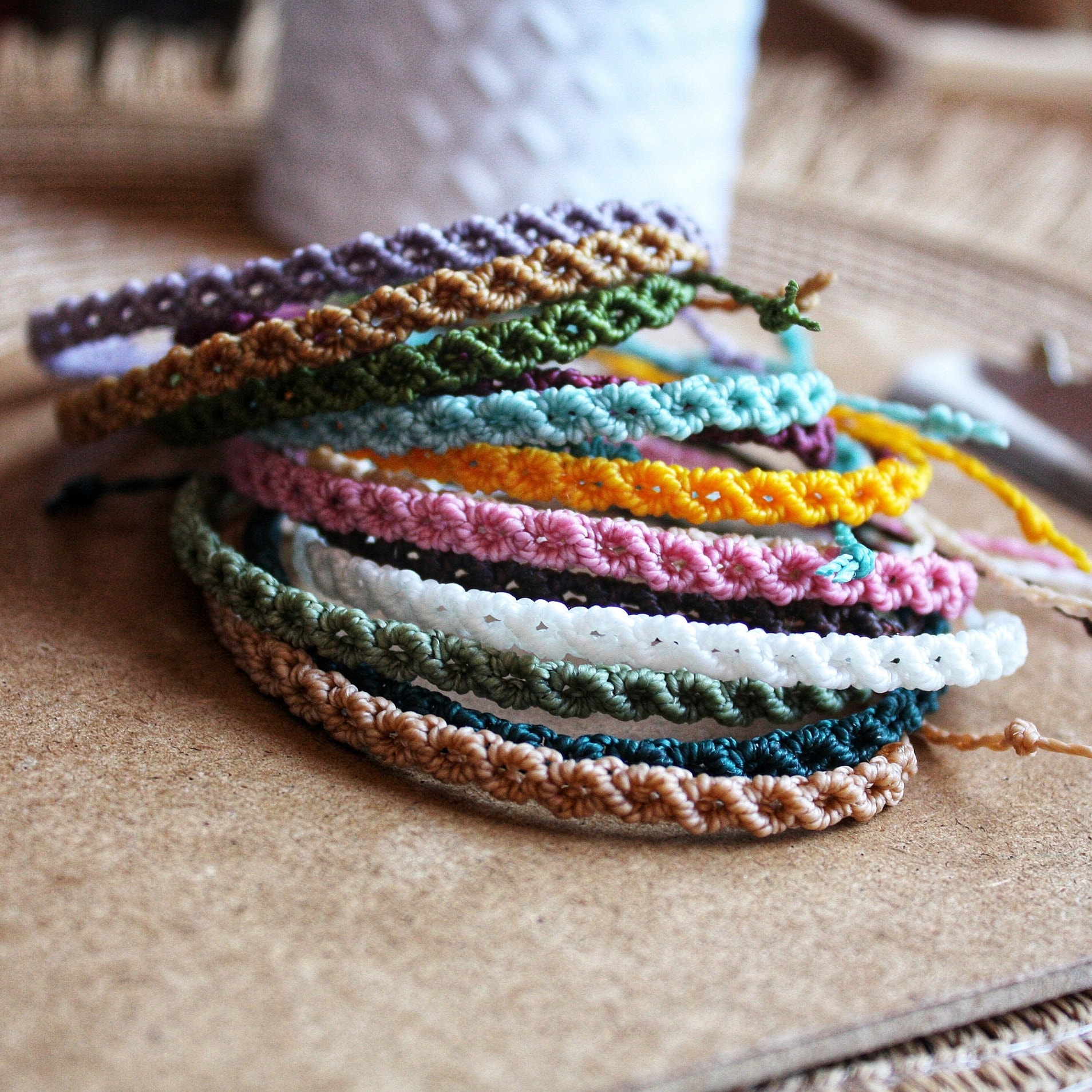 Items Similar To Summer Macrame Bracelets Braided Hemp Bracelet