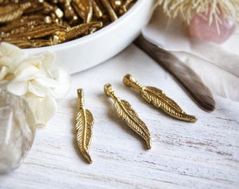 30mm Brass Pendant • A Z U R · Artisan Indian Pendant for Micro Macrame · Ethnic Brass Charms #44