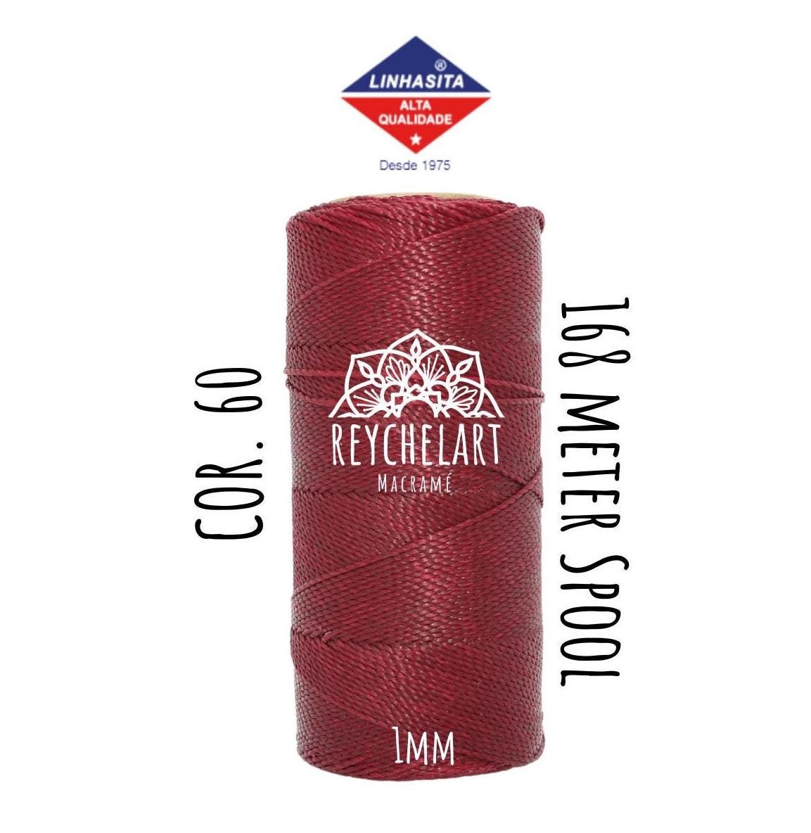 Waxed Wool Thread 168m Linhasita Waxed Thread 1mm Garnet, Macramé Cord, Macramé Thread ...