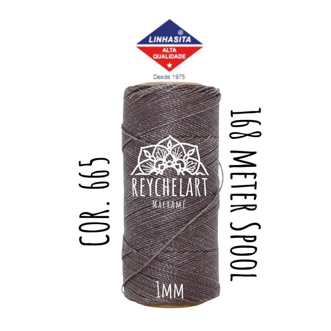 Waxed Wool Thread 168m Linhasita Waxed Thread 1mm Dimgray, Macrame Thread, Waxed ...