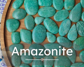 Natural Amazonite · Aqua Green Gemstone Cabochon · For Micro Macrame and Wire Wrapping · Boho Natural Stone for Jewelry ·