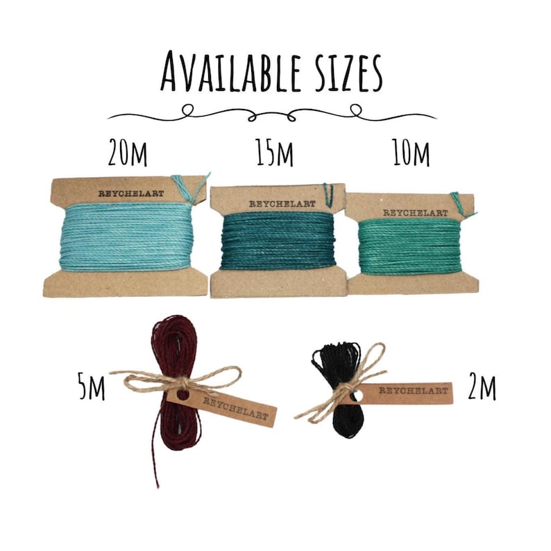 Earth Color Mix: Linhasita Waxed Thread 1mm, 10 Colors 20/10/5 meters, Boho tones, Jewelry Micro Macramé Cord, for Making Macramé Bracelets image 10