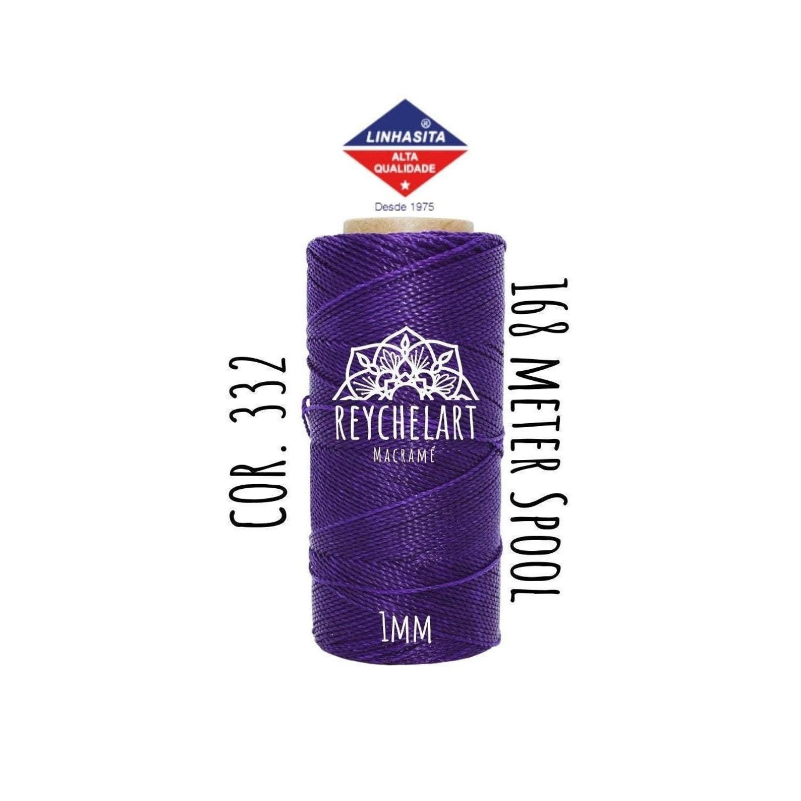 Waxed Wool Thread 168m Linhasita Waxed Thread 1mm Dark Purple, Macram Thread, Waxed ...