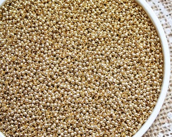 1.7x2mm Small Round Raw Brass Beads for Micro Macrame Making, Unplated Golden Beads, Boho Jewelry Supplies, DIY Beading, Wire Wrapping