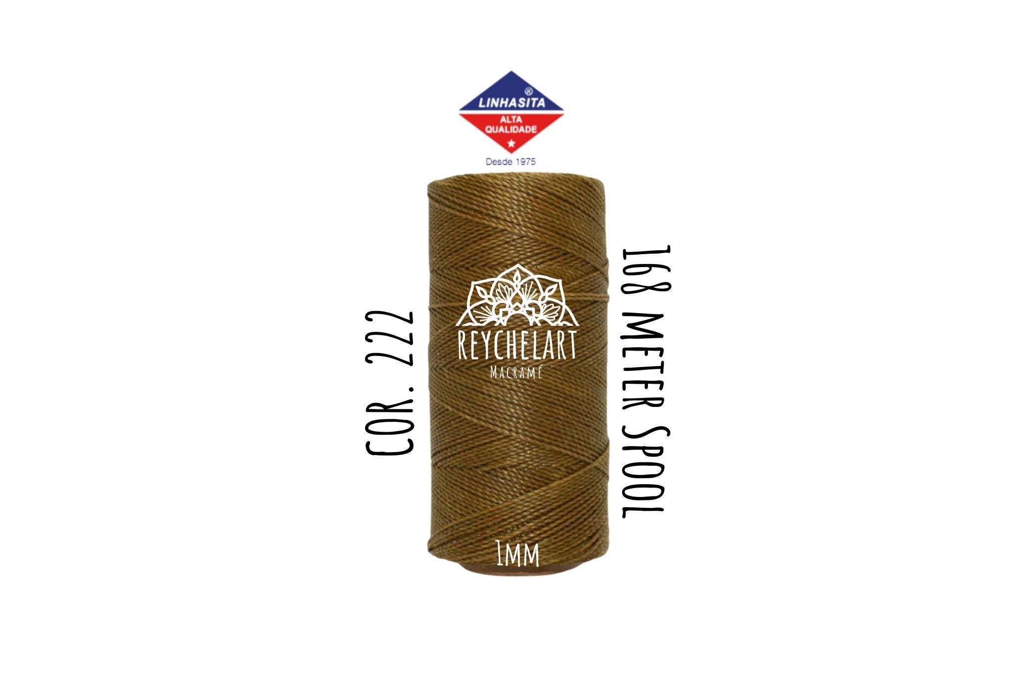 Waxed Wool Thread 168m Linhasita Waxed Thread 1mm Khaki, Macram Thread, Waxed Polyester ...