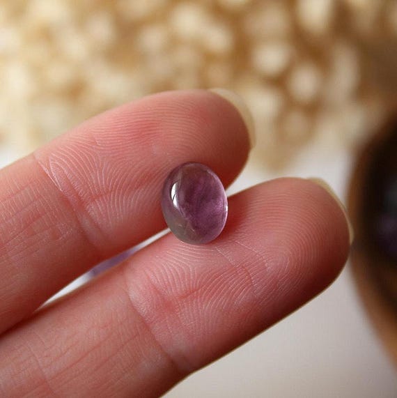 10x8mm Oval Amethyst Cabochons · natural gemstones · flat back quartz cabochons for micro macrame, wire wrapping and jewelry making