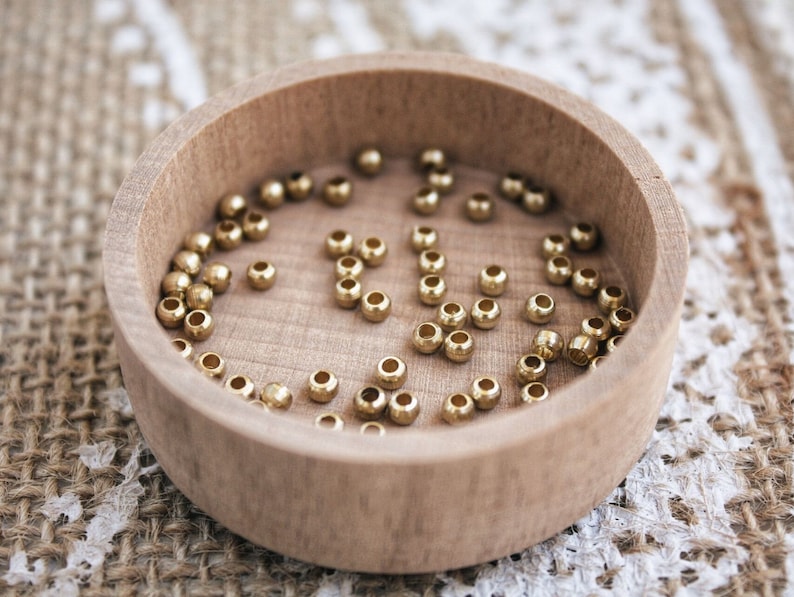 2mm Indian Raw Brass Beads for Macrame making, Round Beads, Golden Brass Beads, Brass charms, Boho Beads, Tribal beads, Spacer Findings, DIY zdjęcie 2