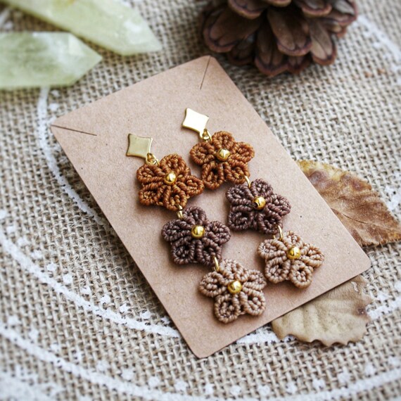 Flower long sale earrings