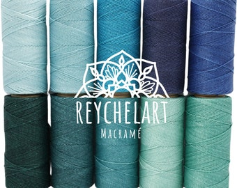 Blue Color Mix: Linhasita 1mm Waxed Thread, 20, 10 or 5 meters, 10 Colors, Micro Macrame Jewelry Blue Cord, for making macrame bracelets