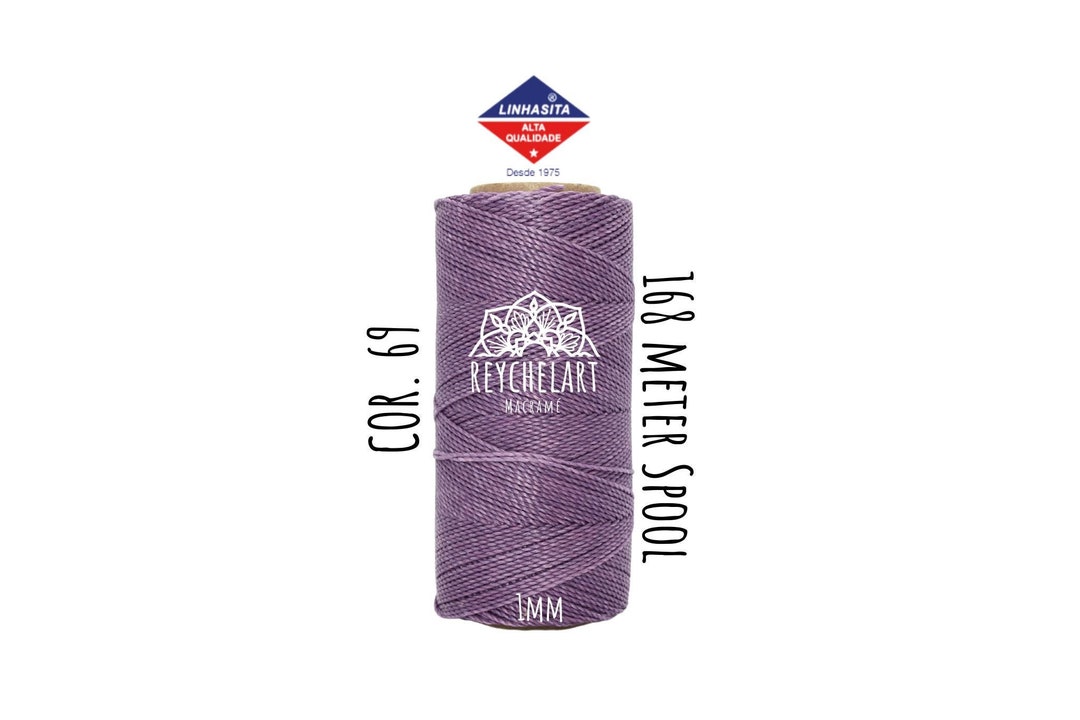 Waxed Wool Thread 168m Linhasita Waxed Thread 1mm Lilac, Macram Thread, Waxed Polyester ...