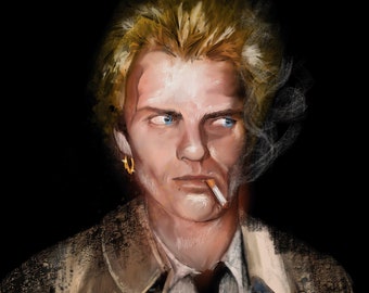 John Constantine Sting Art Print: Hellblazer Comic Character, Limited Edition