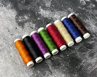 Colour Thread for Hand Sewing, 0.5mm Waxed Polyester Cord, Leather Craft Material, 20m