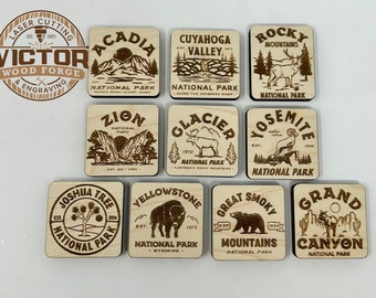 US National Parks Laser Engraved Refrigerator Magnets | National Park Gifts | Hiking Gifts