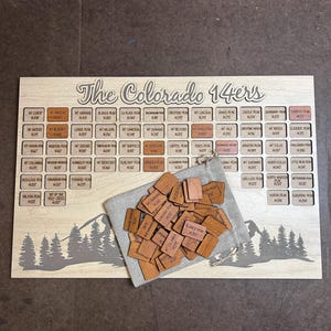 こじこじページ Colorado 14er Hiking Challenge Tracker: Maple Wood Peak Bagger - Etsy