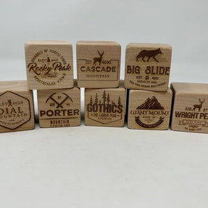 Adirondack Mountains 46 Peaks Laser Engraved Building Block Trackers | ADK Hiking Gifts | ADK 46 Tracker