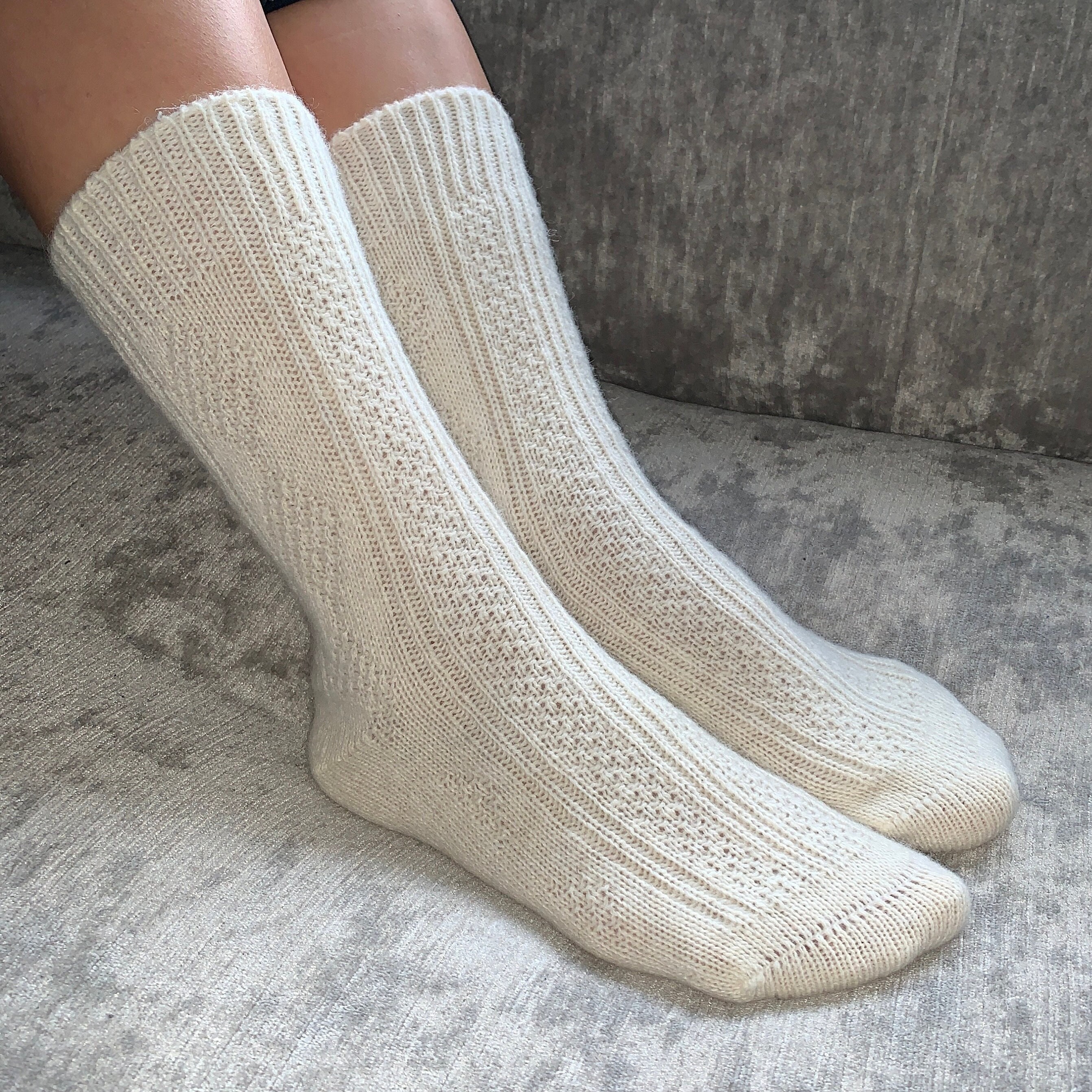 100 Pure Wool Ladies Knitted Socks Dye Free Warm Socks Etsy