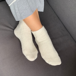 Pure Wool Knitted Organic Dye Free Warm Winter Everyday Socks Ankle High / Low Cut