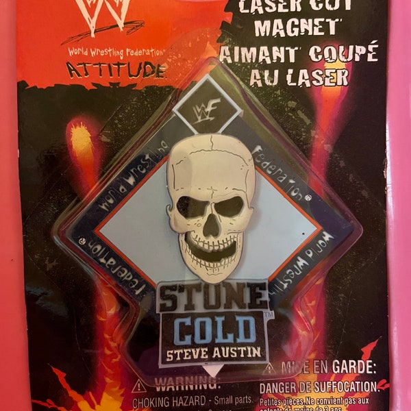 WWF Stone Cold STEVEAUSTIN Laser Cut MagnetNew Old Stock Sealed WWE