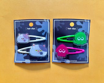 Splatoon Hair Clips | Splatoon 2 | Splatoon 3 | Inkling Octoling | Squid Sisters