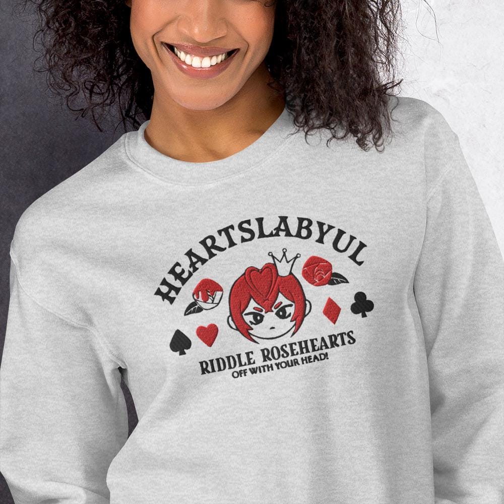 ♡tag♡  WORLDISTA Heartslabyul Riddle Rosehearts Embroidered Unisex Sweatshirt