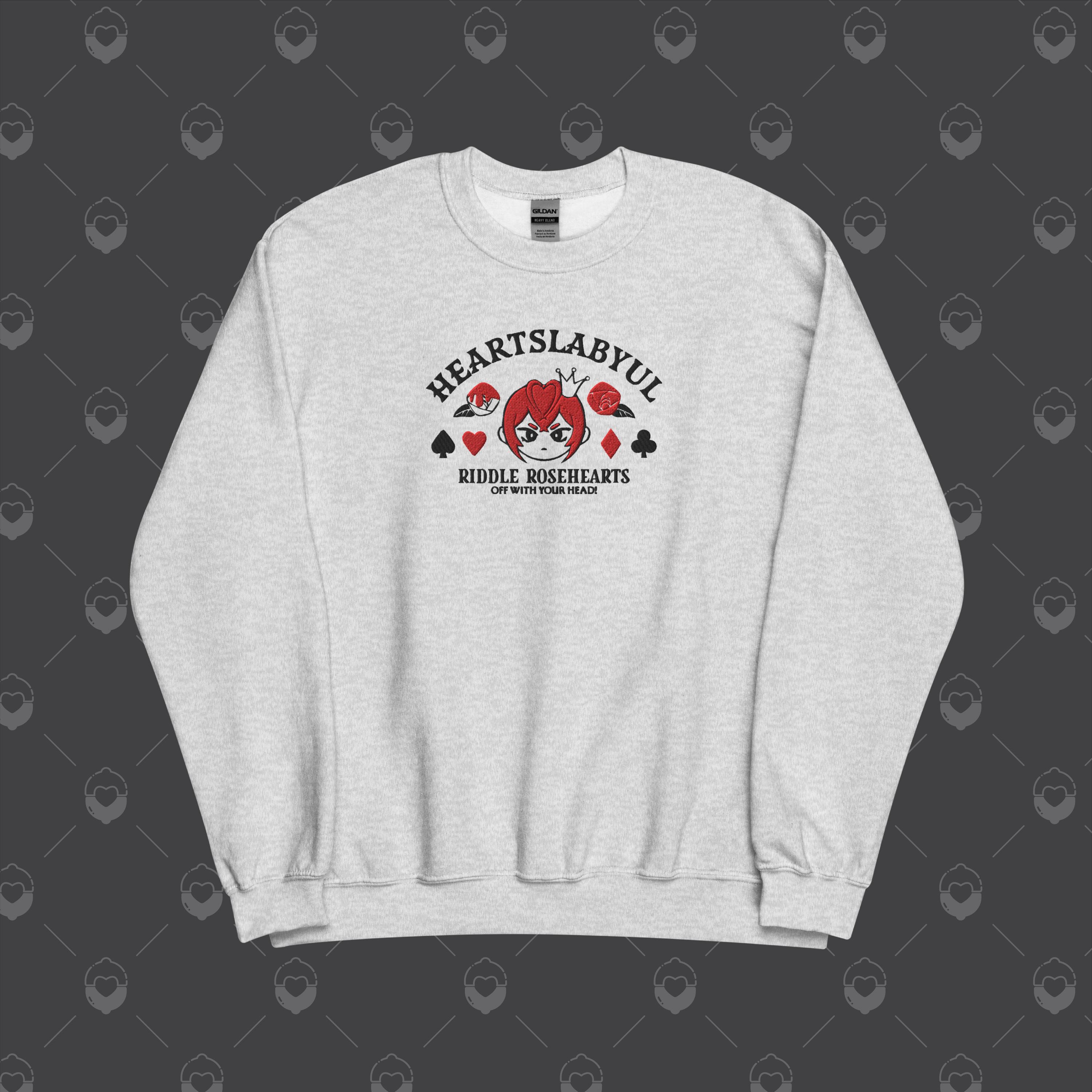 ♡tag♡  WORLDISTA Heartslabyul Riddle Rosehearts Embroidered Unisex Sweatshirt