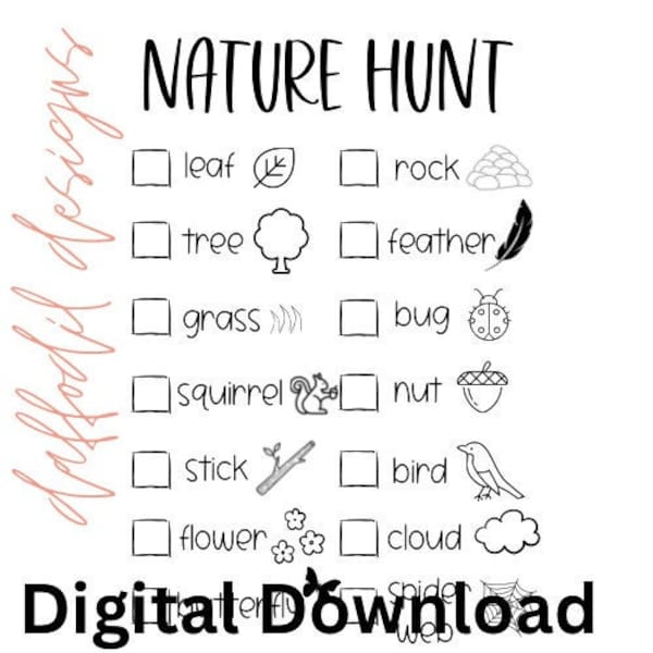 Nature Hunt digital download printable png