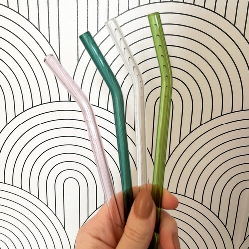 Jadeite GREEN Glass No Touch STRAW HOLDER Dispenser Chrome Etsy