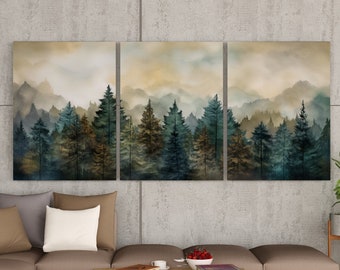 Set of 3 Prints. Mountain Wall Art. Gallery Wall Set. Watercolor Mountain Prints. 3 Piece Wall Art. Landscape Print Set. Modern Home Decor