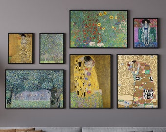 Gustav Klimt Wall Print SET. Gallery Wall Set Klimt Prints Set of 7. Famous Paintings Collection Fine Art Prints. Art Nouveau Posters #1