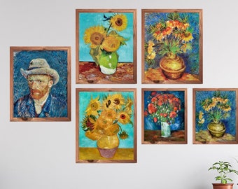 Van Gogh Prints Gallery Wall Set, Instant Download Set of 6 Prints. Famous Art Prints, Printable Wall Art, Downloadable Art, Digital Prints