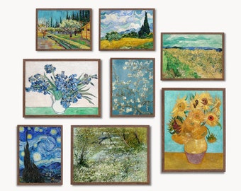 Vincent van Gogh Wall Print SET. Gallery Wall Set. Van Gogh Print Set of 8. Famous Paintings Collection Fine Art Prints. Van Gogh Art Set #5