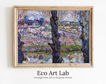 Vincent van Gogh Flowering Orchards Famous Painting. Instant Download Vintage Decor. Van Gogh Botanical Printable Vintage Floral Wall Art.