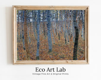 Gustav Klimt Forest Trees Famous Painting Printable Wall Art. Instant Download Gustav Klimt Print. Vintage Nature Poster. Art Nouveau Print