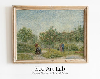 Vincent van Gogh Garden with Lovers Famous Painting. Instant Download Vintage Art. Van Gogh Botanical Printable Art. Vintage Floral Poster
