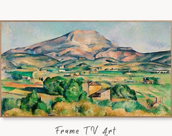 Samsung Frame TV Art 4K Mountain Landscape Famous Paul Cézanne Painting. Instant Download Landscape Wall Art for Frame TV. Vintage Wall Art