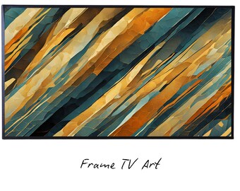 Abstract Layers Art For Frame TV. Modern 4K Decor For Samsung Frame TV. Diagonal Wall Art Digital Image Display
