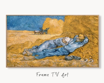 Samsung Frame TV Art 4K The Siesta Famous van Gogh Painting. Instant Download Vintage Farmhouse Landscape for the Frame TV. Country Decor