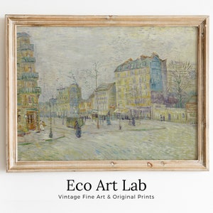 Vincent van Gogh Boulevard de Clichy Painting. Famous Printable Art. Instant Download. Paris Street van Gogh Vintage Fine Art