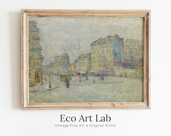 Vincent van Gogh Boulevard de Clichy Painting. Famous Printable Art. Instant Download. Paris Street van Gogh Vintage Fine Art
