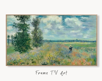 Samsung Frame TV Art 4K & 8K Famous Poppy Field Claude Monet Painting. Instant Download Landscape Wall Art for the Frame TV Vintage Wall Art