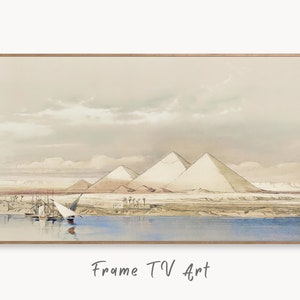 Samsung Frame TV Art 4K Pyramids & the Nile Landscape Ancient Egyptian Wall Art. Instant Download Antique Vintage Egyptian Art for Frame TV