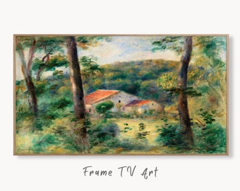 Samsung Frame TV Art 4K Environs of Briey by Auguste Renoir. Famous Antique Oil Painting. Landscape Vintage Impressionist Art for Frame TV