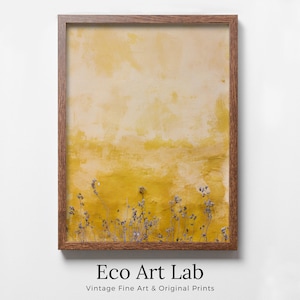 Minimalist Yellow Wall Texture with Flowers Printable Wall Art. Instant Download Abstract Floral Art Print. Neutral Photography Wall Art.