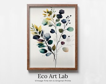 Floral Printable Wall Art. Colorful Boho Floral Art. Floral Minimalist Art. Wild Flowers Art. Printable Flower Watercolor. Botanical Print